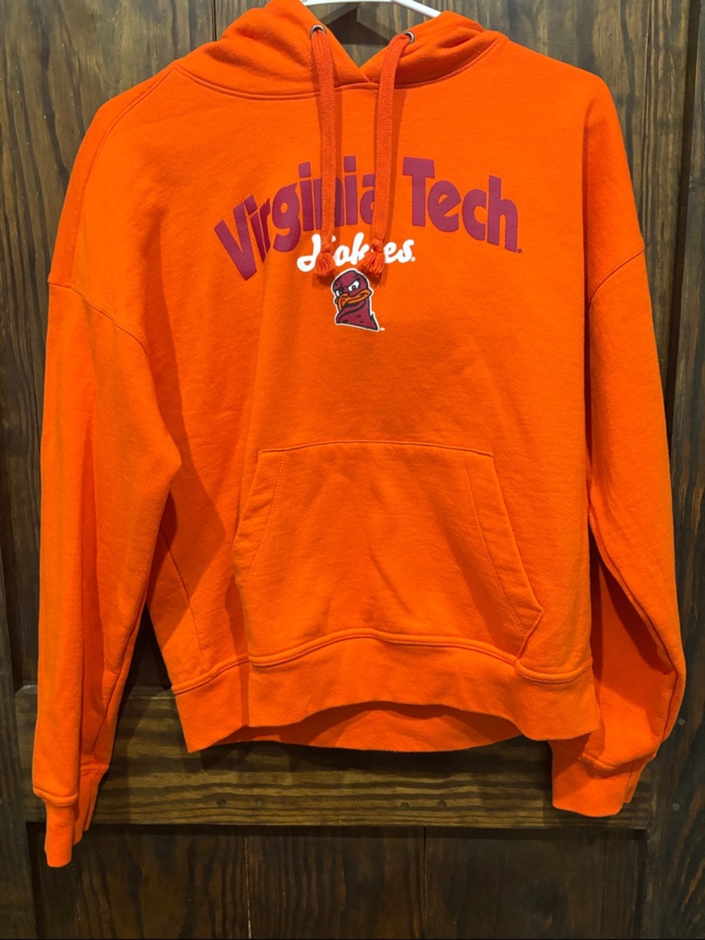 Virginia Tech Orange Hoodie with Hokies Logo